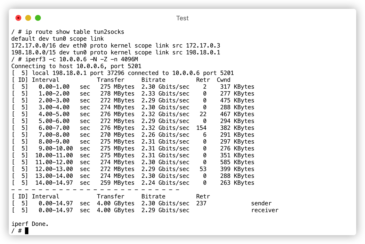 iPerf3 Test